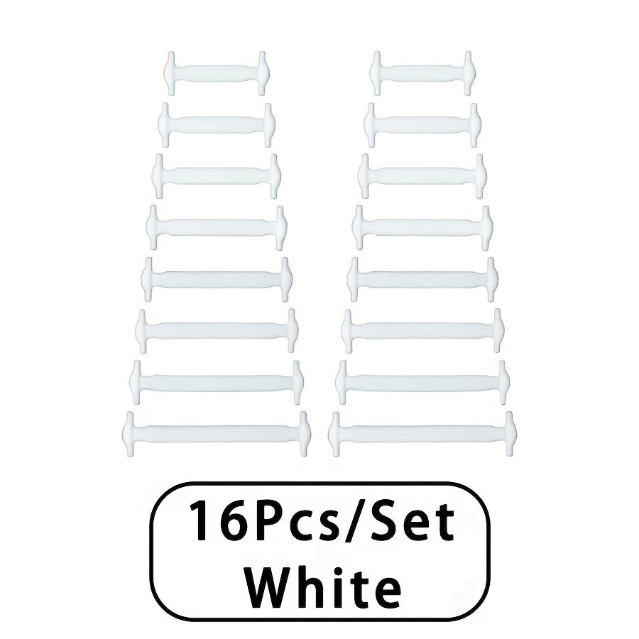16 dona No-Tie silikon tizzalari, oson kirib chiqadigan, qulay moslik uchun sportkenglar uchun