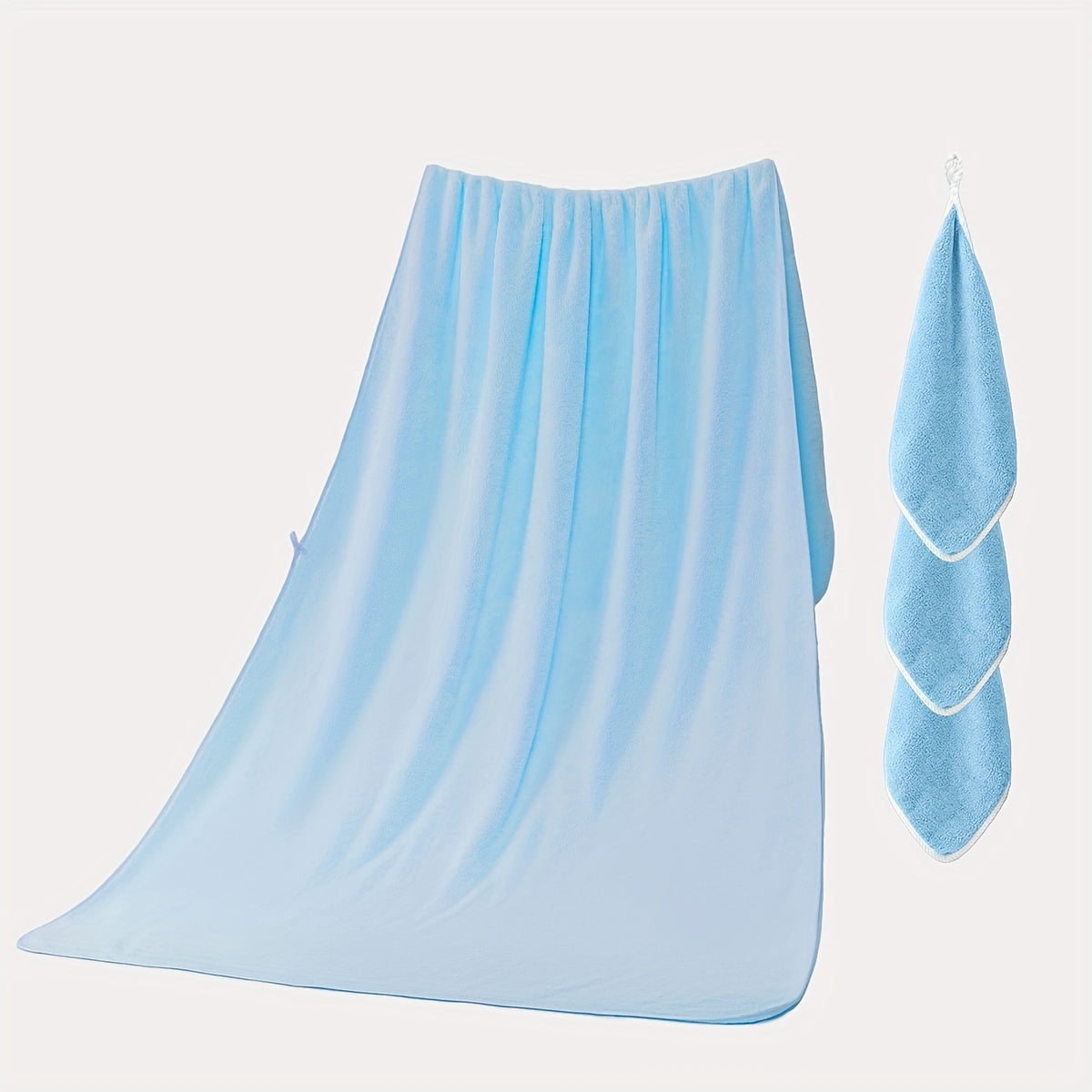 Juego de 4 toallas de algodón, incluyendo 1 XL y 3 toallas de mano para uso en el baño