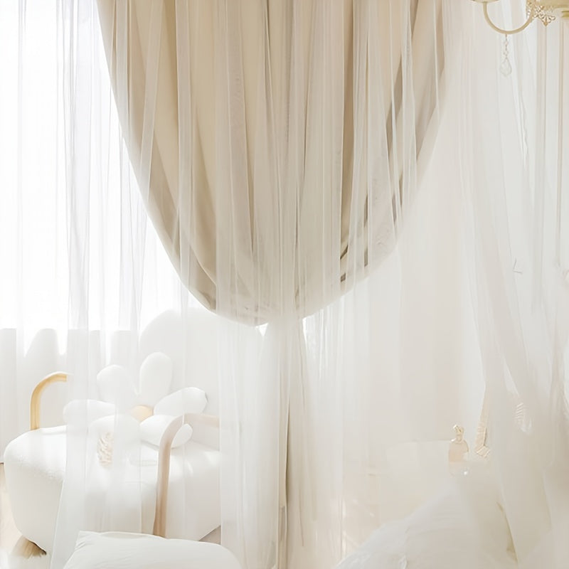 Beige Sheer Blackout Thermal Curtains Grommet Top for Bedroom Living Room