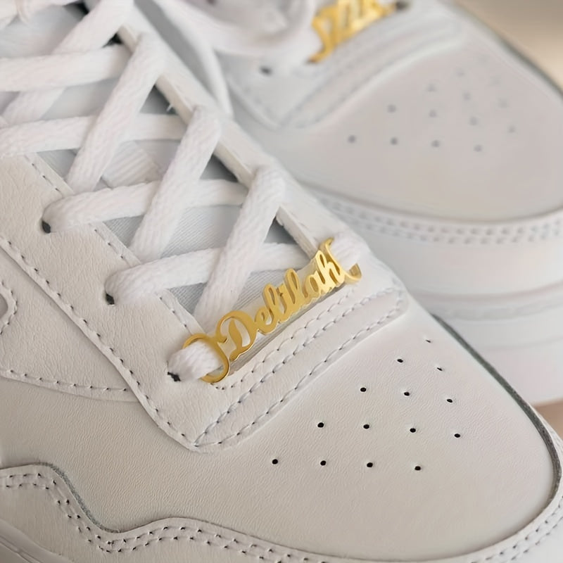 Personalized Stainless Steel Shoe Buckle Name Tag for Sneakers for Him and Her