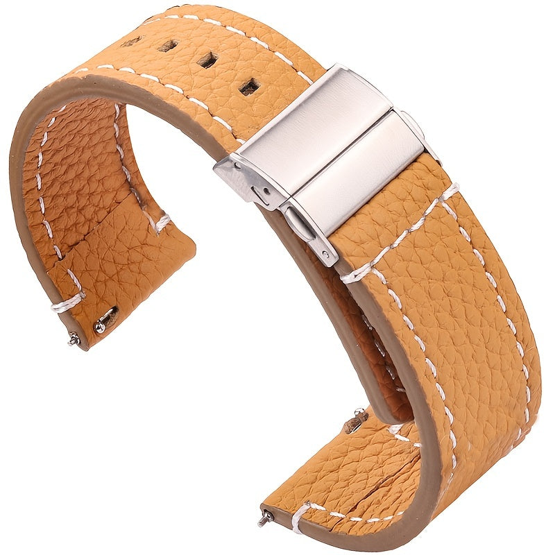 Leather Smartwatch Band for Men Women 18mm 20mm 22mm 24mm Quick Release Strap