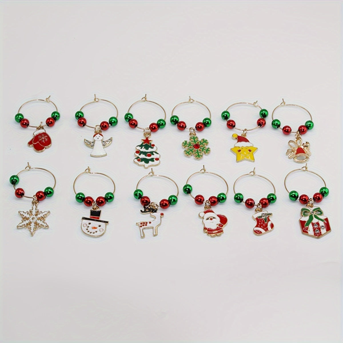 Set of 6 or 12 Christmas Wine Glasses for Banquet Parties