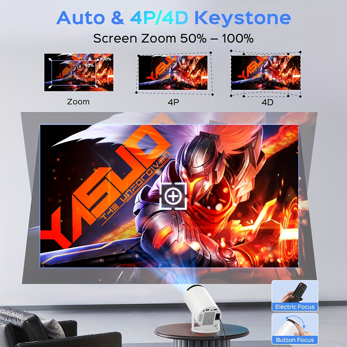 Portable HD 720p LCD Video Projector for Home Office Wi-Fi 16:9