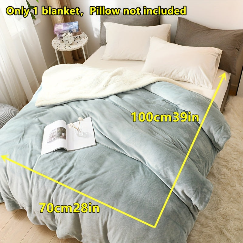 Double-Sided Plush Throw Blanket with Soft Warm Comfort Light Gray Fleece All-Season Knitted Bed Cover