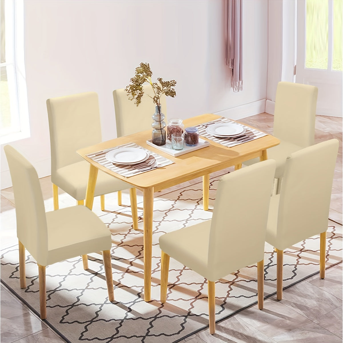 Waterproof 6 Milk Fiber Chair Cover for Indoor and Outdoor Use