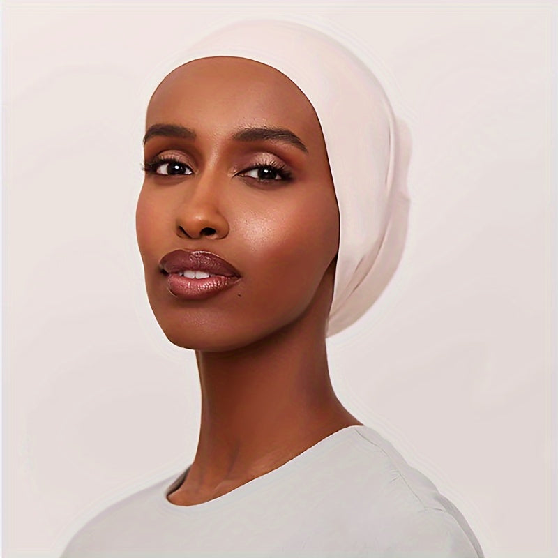 Set of 6 Women's Soft Polyester Undercaps in Solid Colors, Stretchy and Comfortable