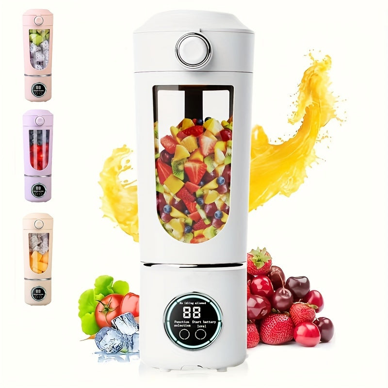 Portable USB Rechargeable Blender 23.67oz for Smoothies and Milkshakes with Digital Display and 12 Blades