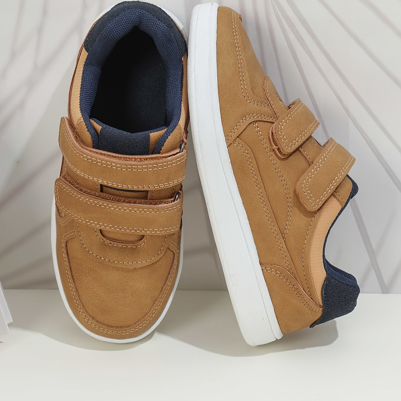 Мужские повседневные низкие кроссовки с регулируемыми ремешками, однотонный цвет, ткань с вставками, подошва из PU и TPR