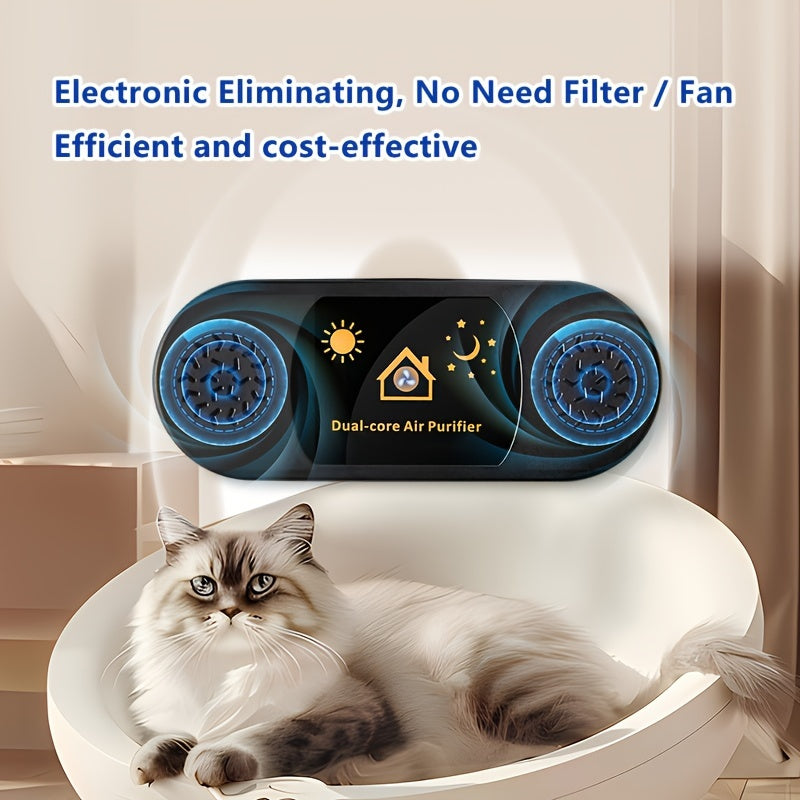 Двухъядерный очиститель воздуха от запахов домашних животных, питаемый через USB, тихий, настенный монтаж