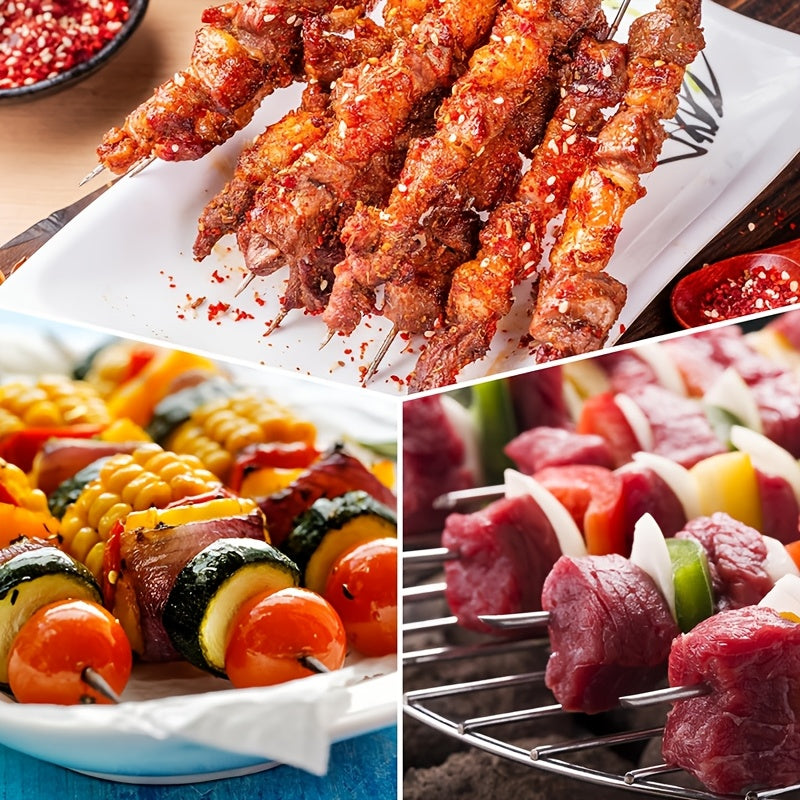 Barbekyu shishlari - Yog'li shishlar, yog'och tutqichlar bilan, dumaloq va zanglamaydigan po'latdan yasalgan barbekyu ignalari, sirpanmaydigan, issiqqa chidamli va qayta ishlatiladigan.