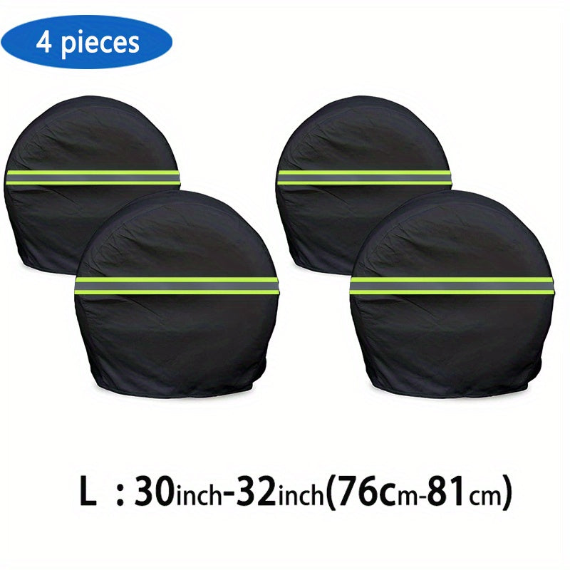 4PCS Car Tire Covers Reflective Strips High Visibility Tire Protection