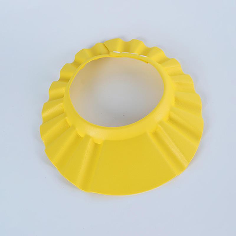 Adjustable Baby Shampoo Cap Pink Yellow Soft Polyester Eye and Ear Protection