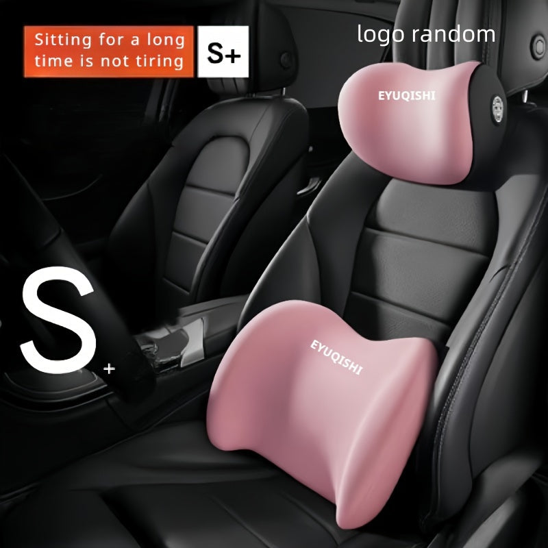 Memory Foam Car Headrest and Lumbar Support Pillow Breathable Synthetic Fiber