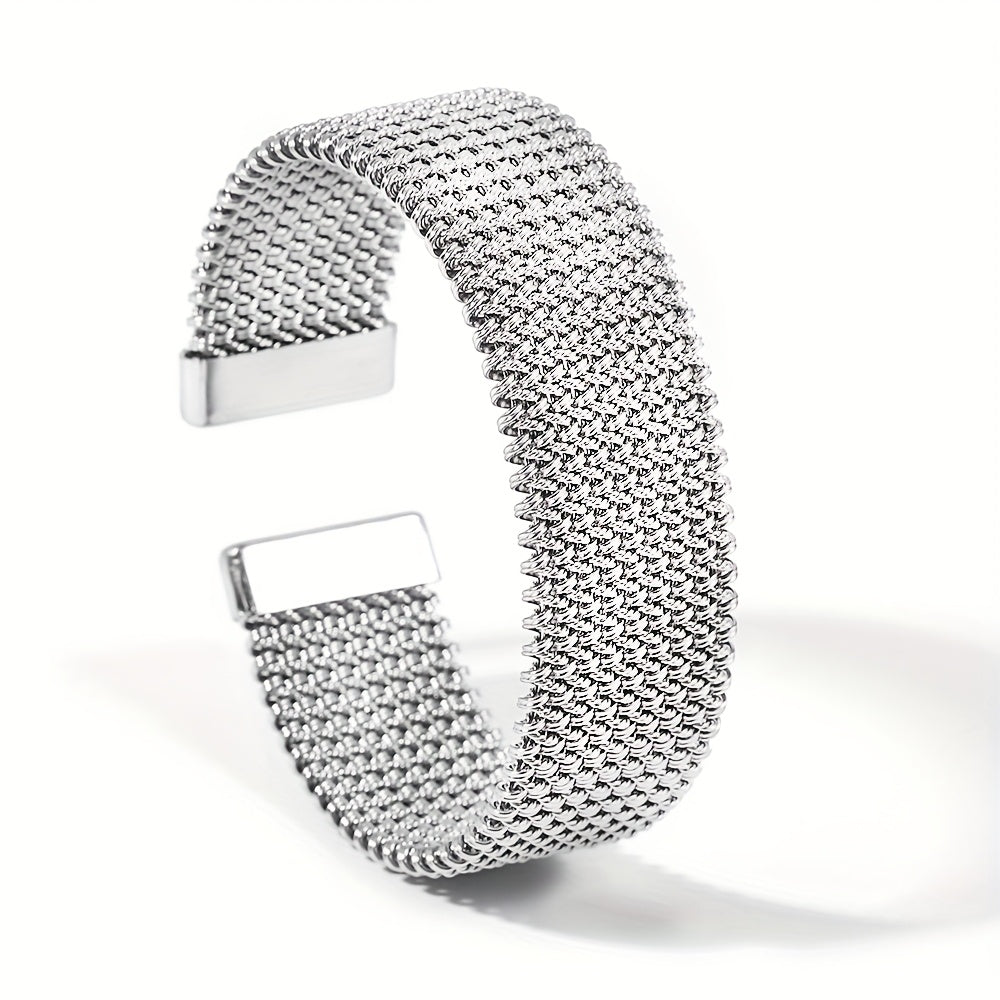 Woven Stainless Steel Bracelet with Gold Plating for Men and Women Stylish Jewelry