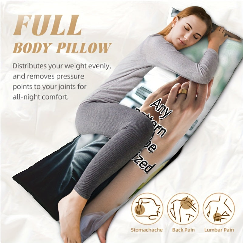 Full Body Plush Pillow Cover 50.8x137.2 cm Personalized Double-Sided Print Breathable Fabric