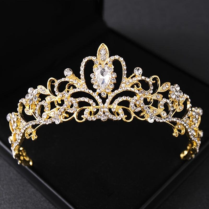 Crystal Tiara and Crown Set for Brides and Prom Rhinestone Hair Accessory