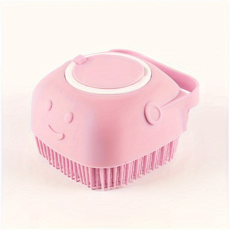 Silicone Pet Shampoo Brush with Dispenser for Dogs and Cats No Batteries Needed