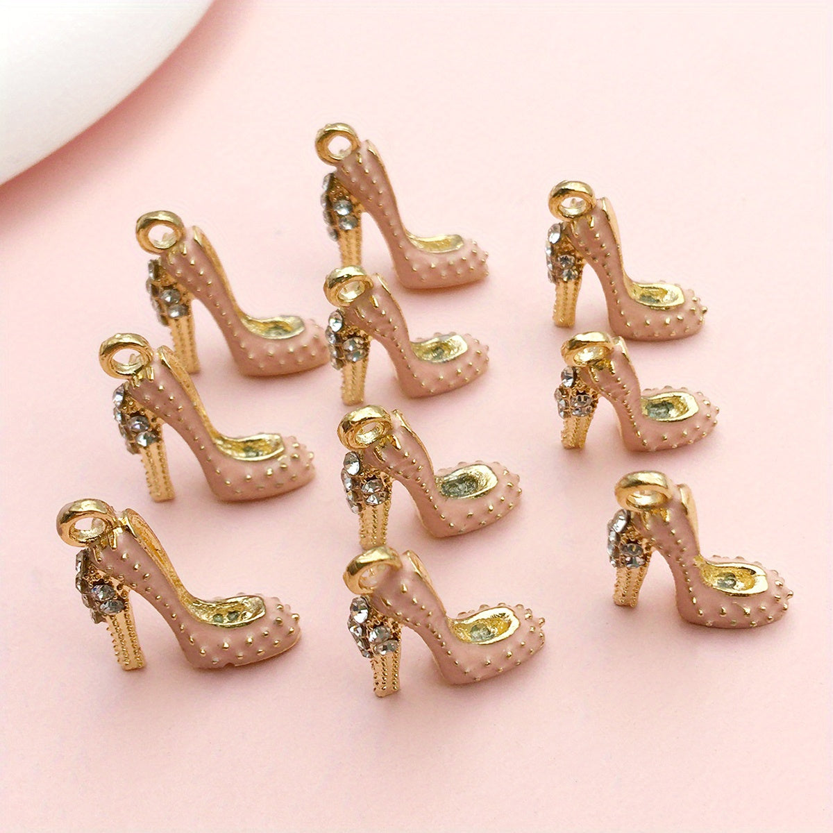 Pack of 10 Alloy Enamel High Heel Shoe Charms for Jewelry Making 18x14mm in 4 Colors