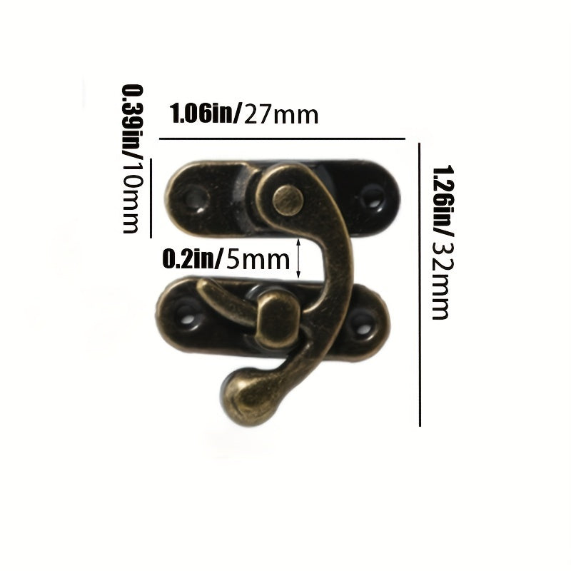 10pcs Antique Bronze Iron Padlock Hasps with Screws 27x32mm for Jewelry Boxes Furniture Hardware