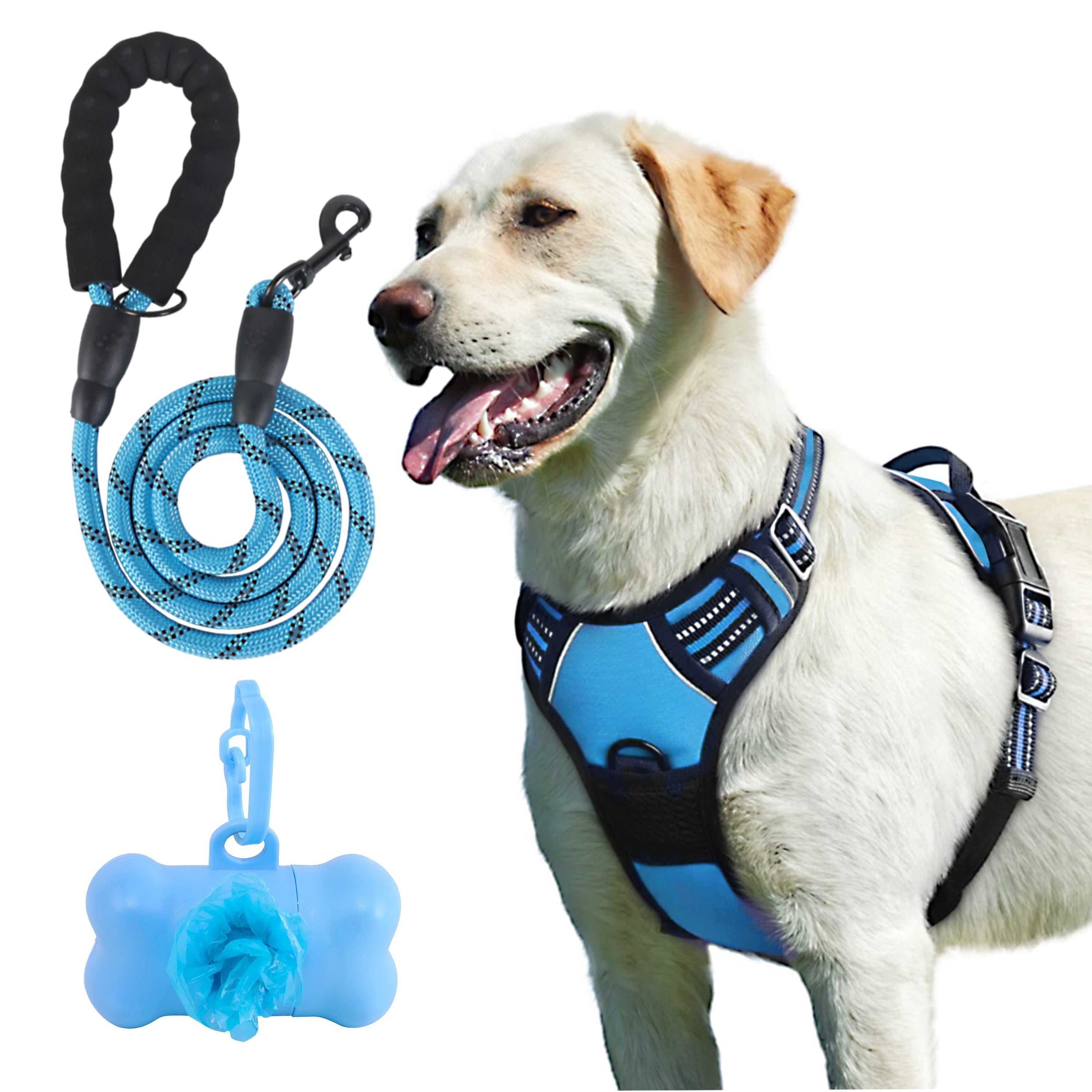 No-Pull Dog Harness and Leash Set with Reflective Features for Medium and Large Dogs