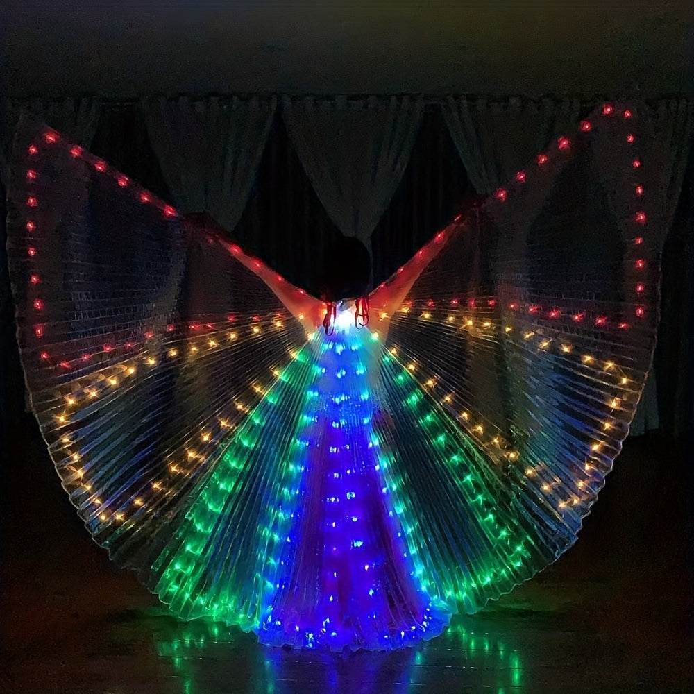 LED Light Wings Cape for Kids and Adults with Colorful LED Lights for Parties Halloween Christmas and Festivals