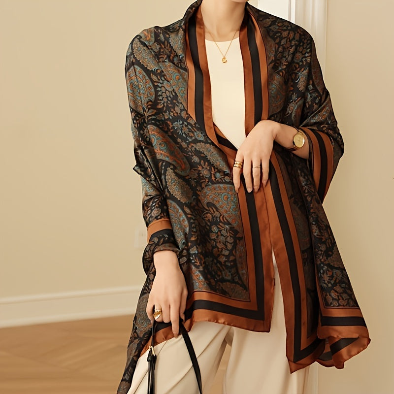 Ayollar uchun gullar bilan bezatilgan yengil moda shalvarli polyester sharf