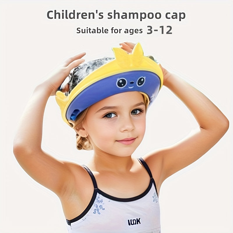 Детский водонепроницаемый шапочка для душа с регулируемыми TPE-накладками на уши для детей