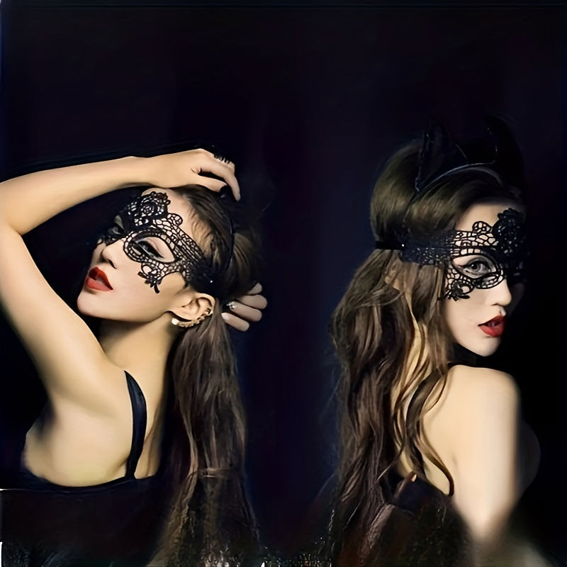 Semi-Sheer Floral Lace Blindfold for Women's Lingerie and Underwear