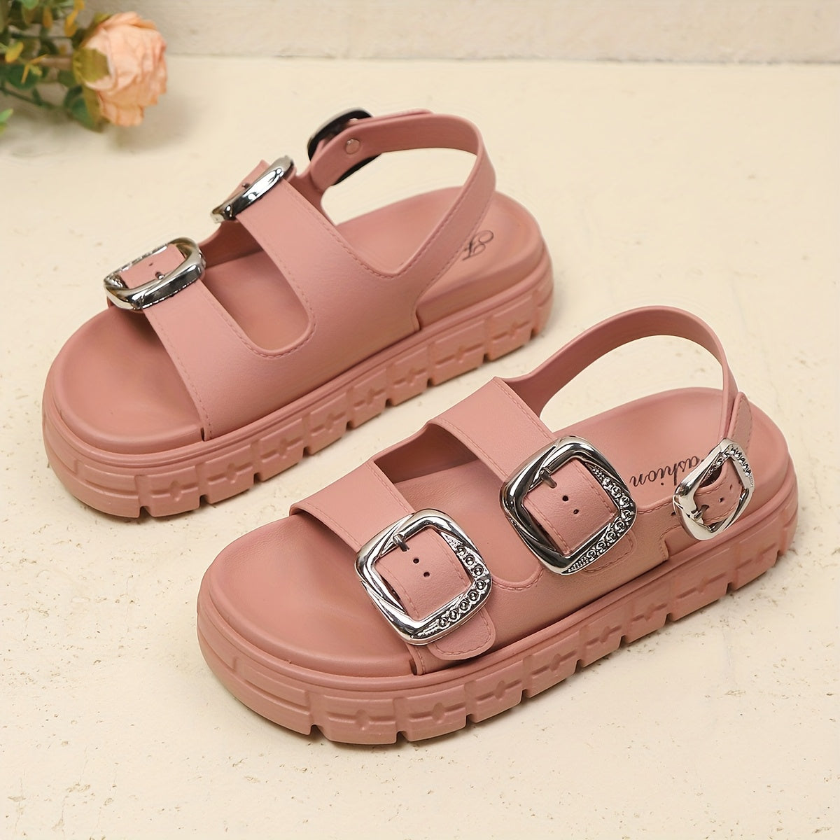 Women's Summer Bohemian Style Double-Buckle Sandals Comfortable Versatile