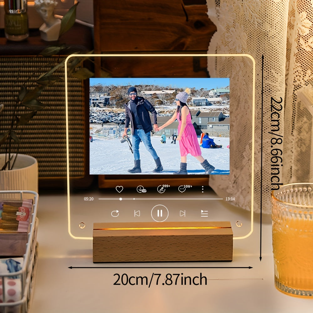 Персонализированная акриловая фоторамка - индивидуальный декор для Рождества и Дня святого Валентина, отображение сердечек для пар, памятный сувенир для домашних животных, креативное настенное или настольное искусство