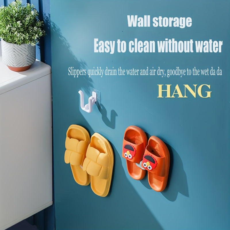 Wall-Mounted Slipper Holder Bathroom Plastic Space-Saving Shelf