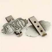 Alloy Saint Christopher Traffic Guardian Hat Clip Set Religious Travel Protector Gift