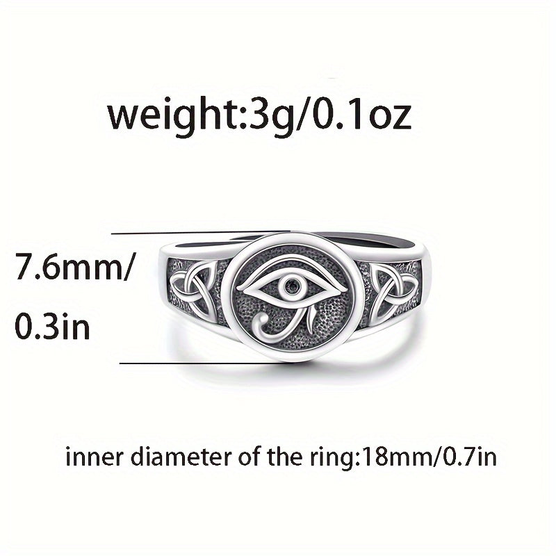 Винтажное кольцо с глазом, регулируемое, изготовлено из серебра 925 пробы, украшено синтетическим цирконием. Гипоаллергенное и идеально подходит для женских модных украшений как для повседневной носки, так и для подарков. Вес 3 г.