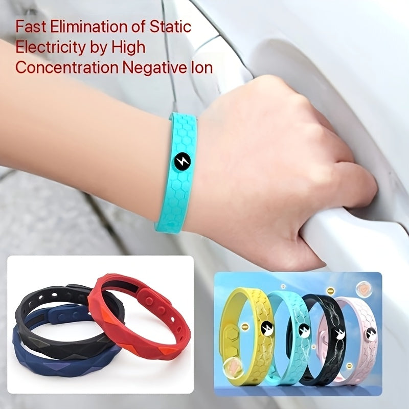 Silicone Wristband Honeycomb Design Electrostatic Radiation Protection Water Resistant Outdoor Sports
