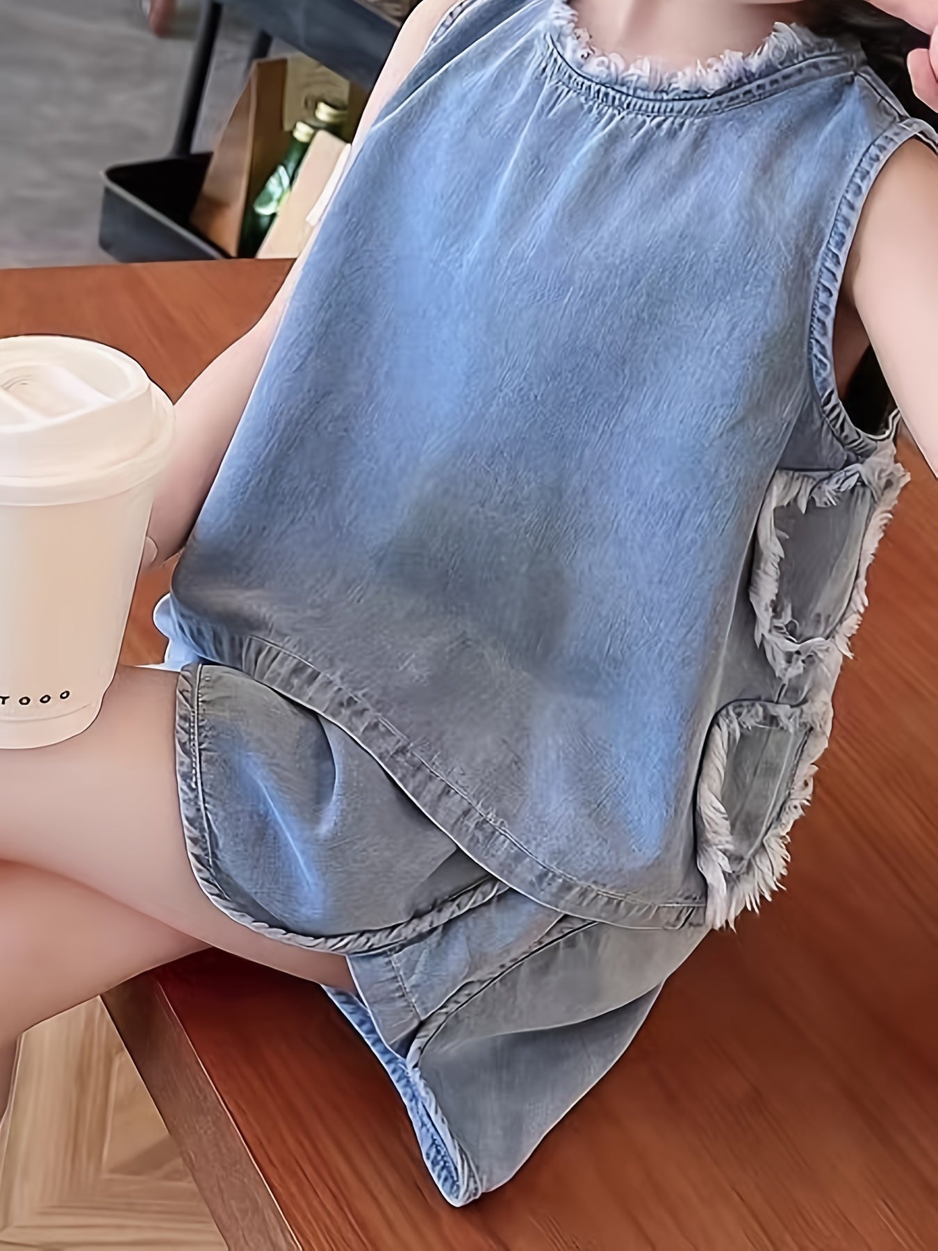 Летний комплект для девочек: майка и шорты, без рукавов, для прогулок на улице