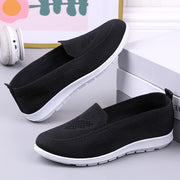 Women's Slip-On Loafers Breathable Fabric Casual Flats Black Brown For All Seasons