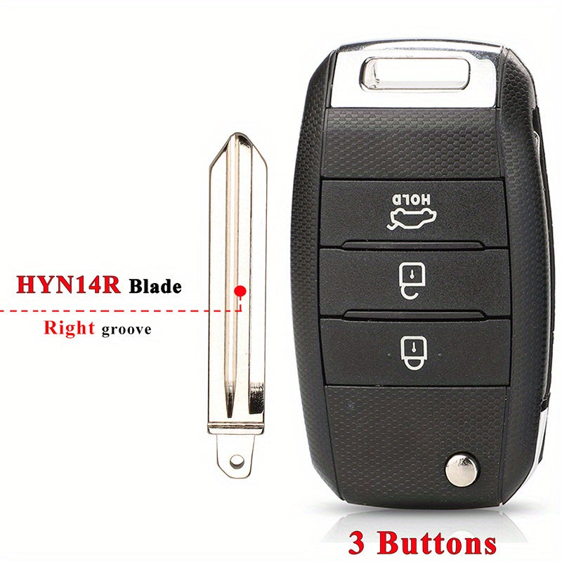 Flip Remote Key Shell Black ABS Car Fob Housing Replacement for SUV Sedan