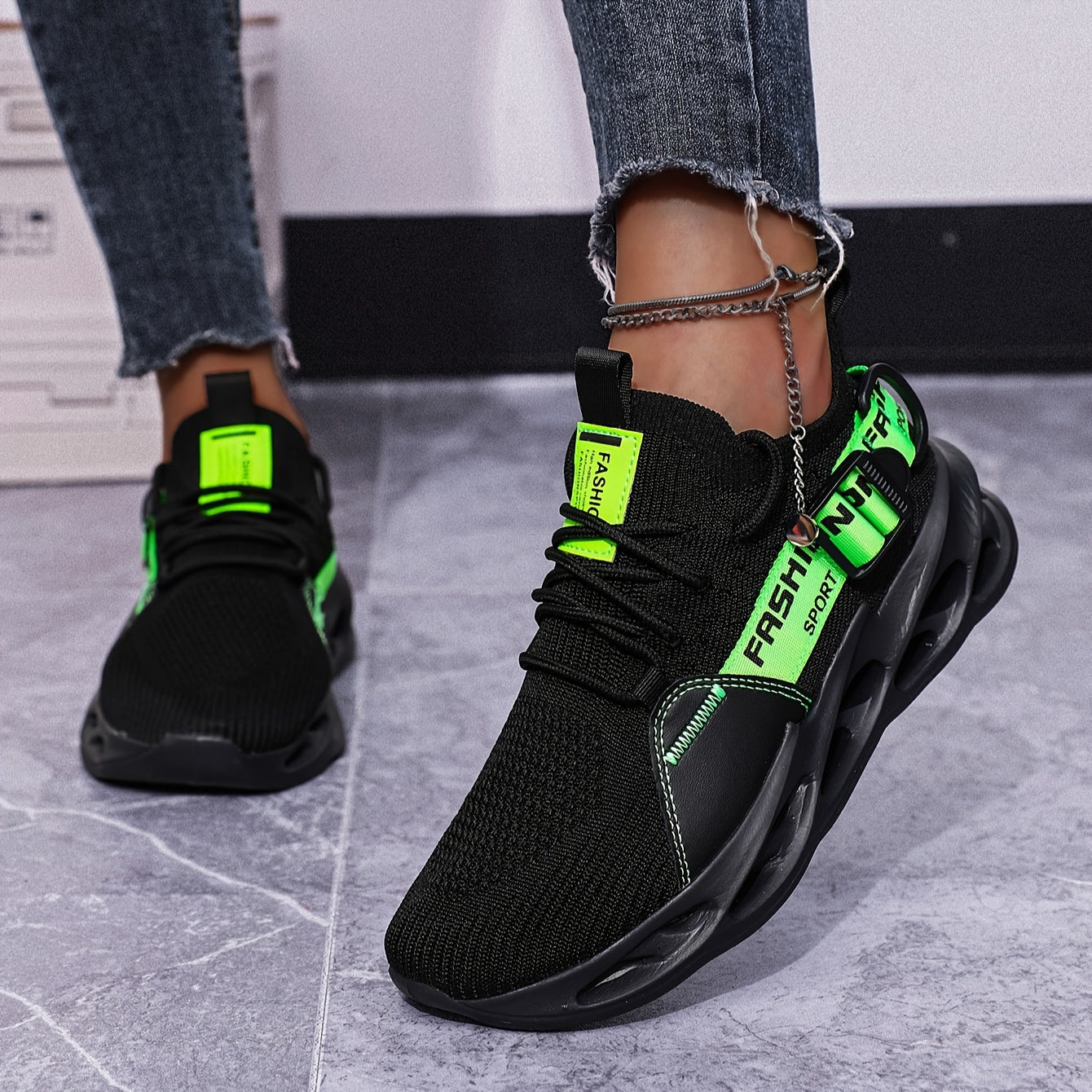 Women’s Breathable Knit Sneakers Low Top Running Shoes All-Season Comfort