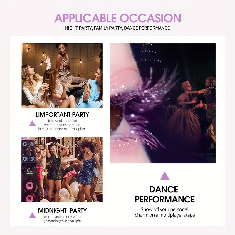 Waterproof Smudge-Proof Volumizing Mascara with Glitter Effects for Long-Lasting Lashes