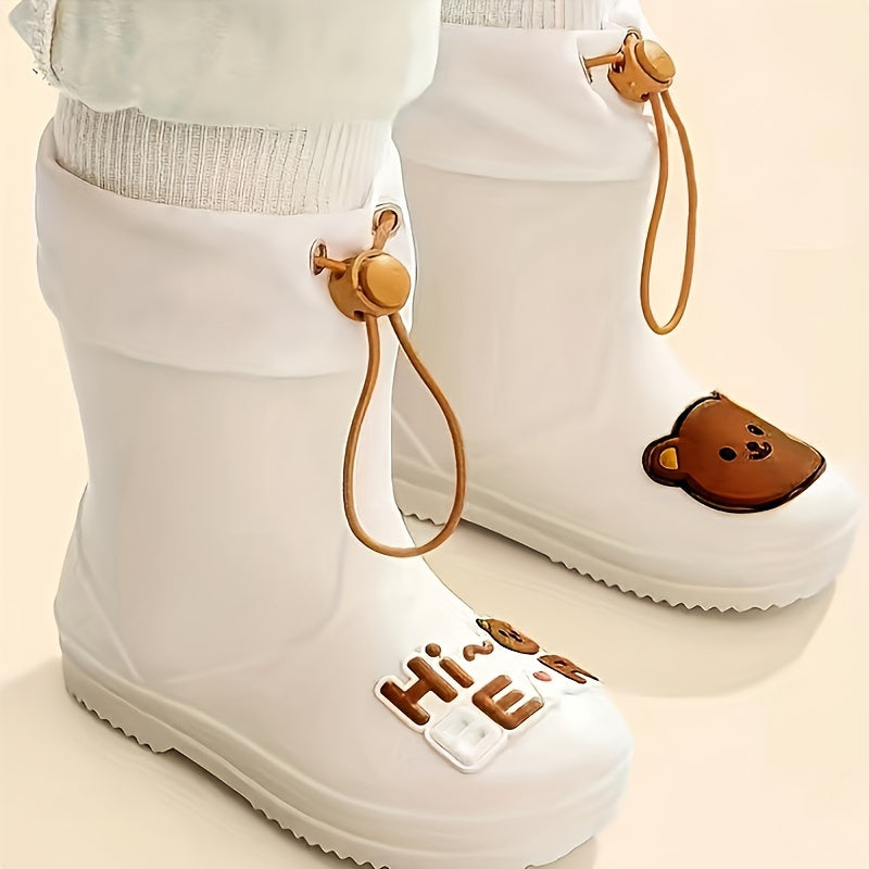 Children's PVC Cartoon Rain Boots Long Style for Boys and Girls Ages 14 and Under