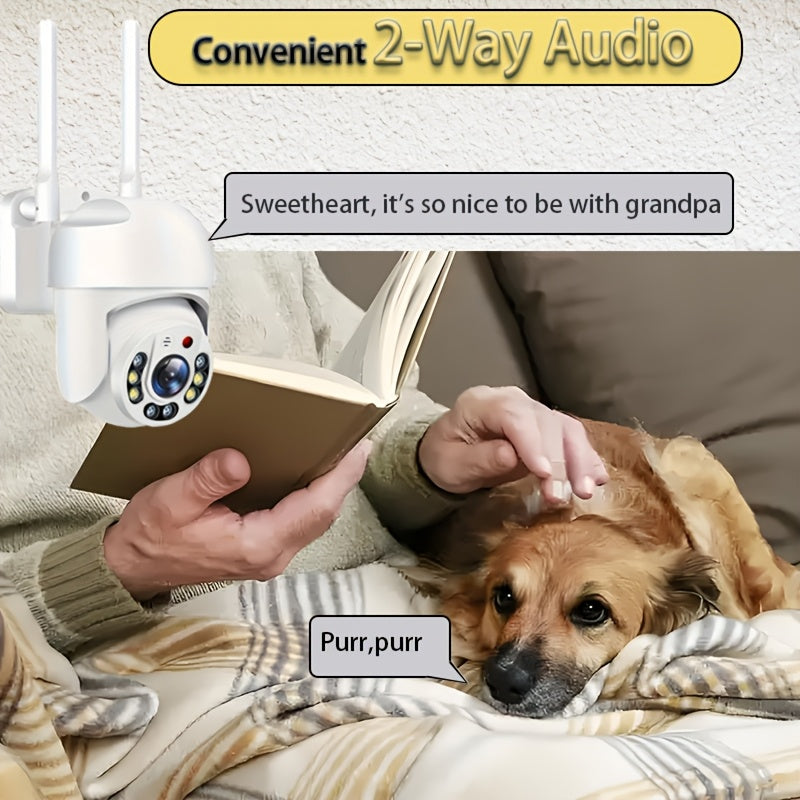 2MP WiFi Security Camera with AI Human Detection Pan Tilt Zoom Two-Way Audio Outdoor Surveillance