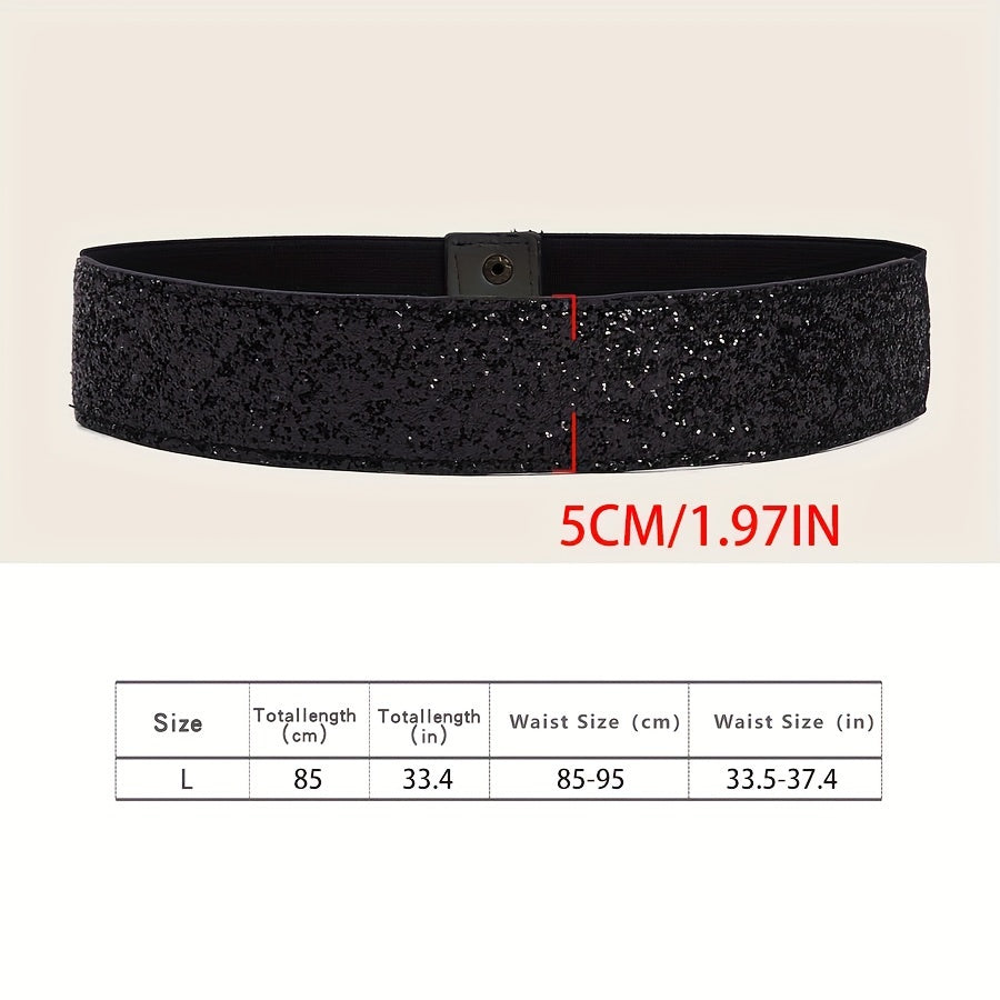 Women's Gold Sequin Belt Fashion Accessory for Party and Evening Wear