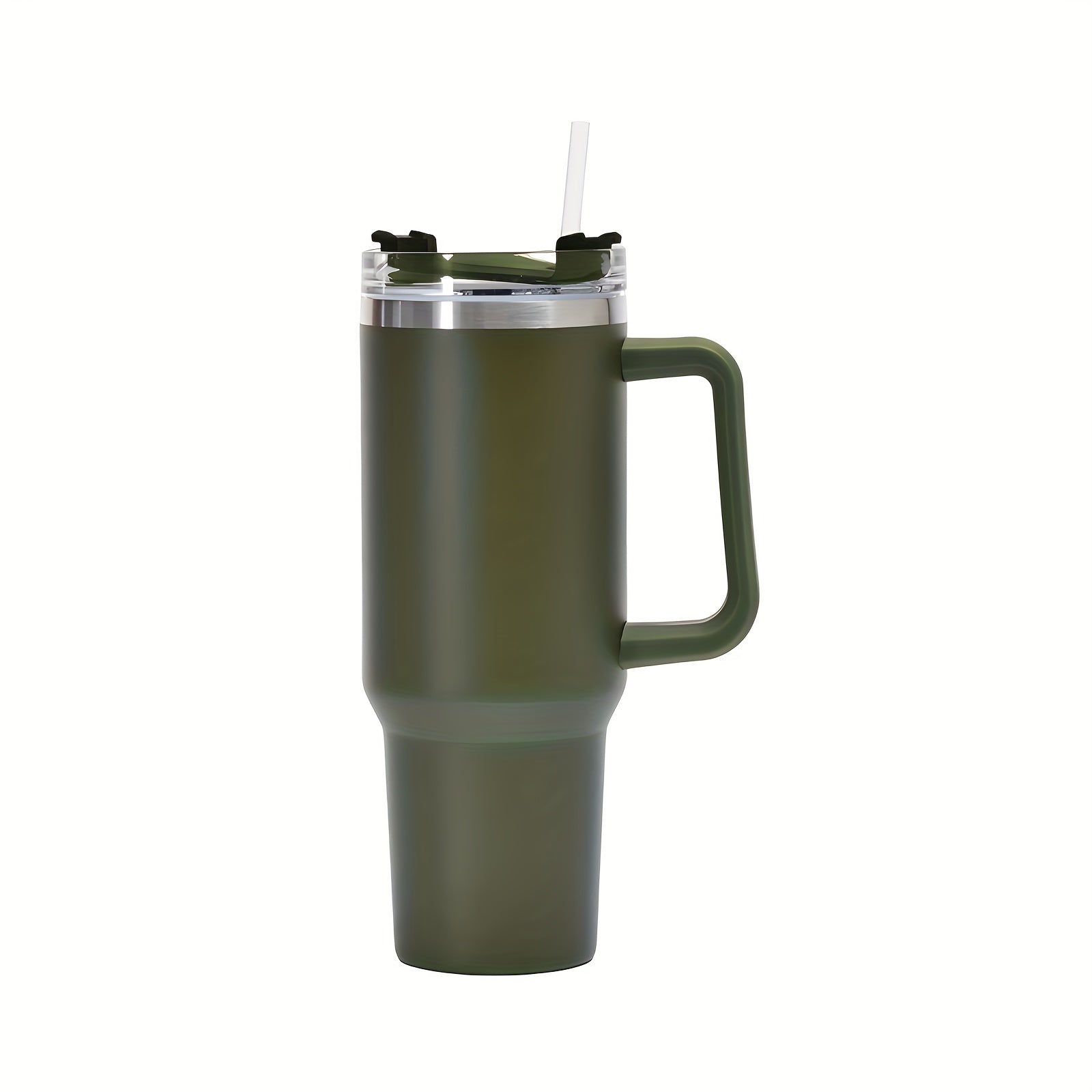 40oz Stainless Steel Travel Mug with Straw Double Wall Insulation and Handle