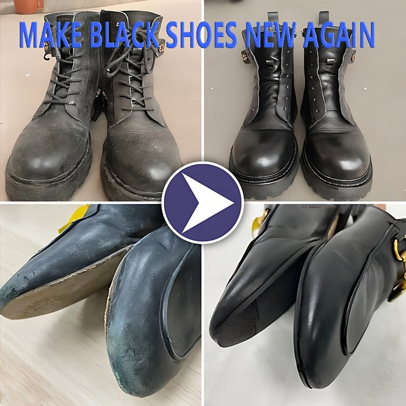 Black Leather Shoe Repair Kit 2oz Scuff Fix Color Restorer for Shoes