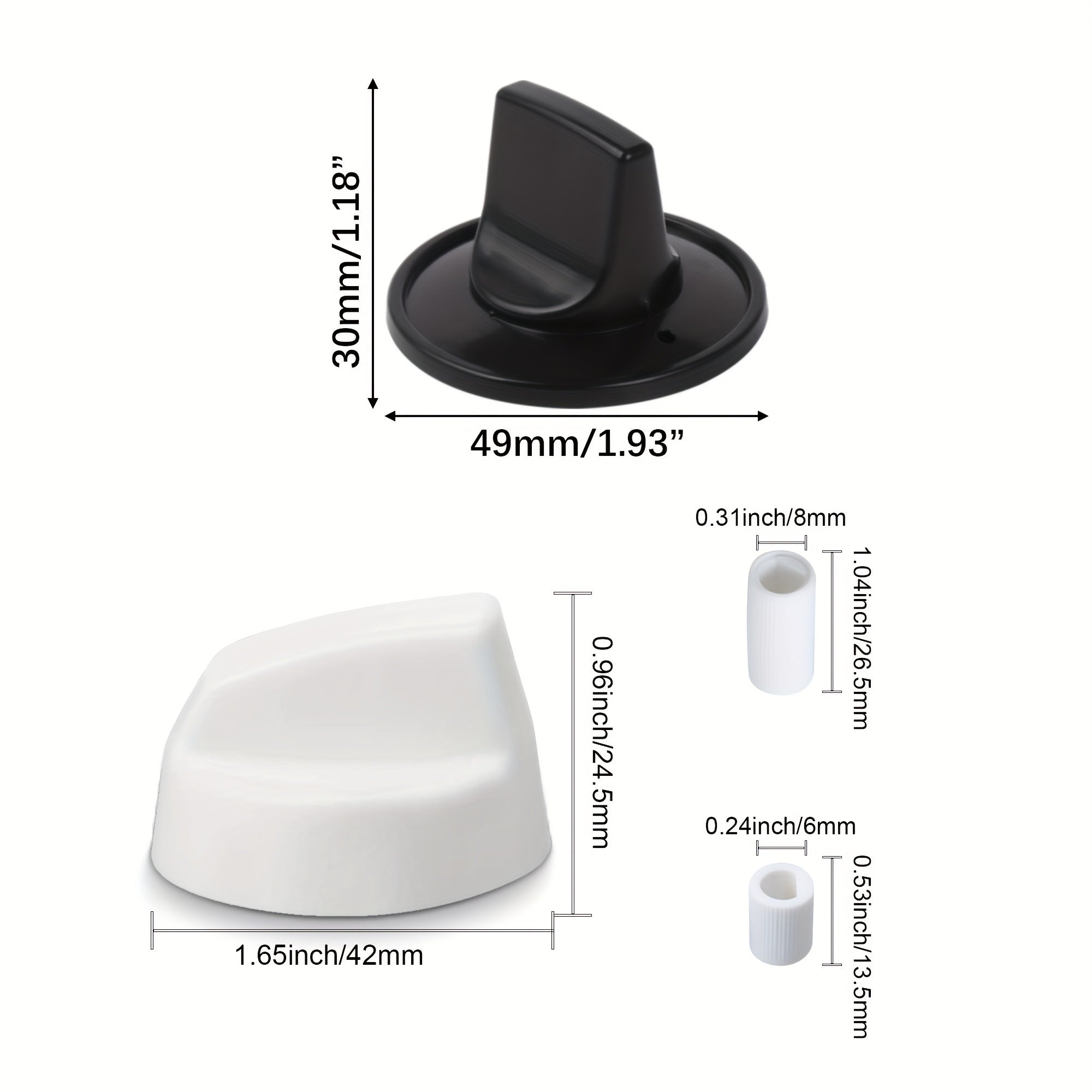 Kit de perillas eléctricas universales para estufa, 4 juegos, piezas de reemplazo de plástico blanco