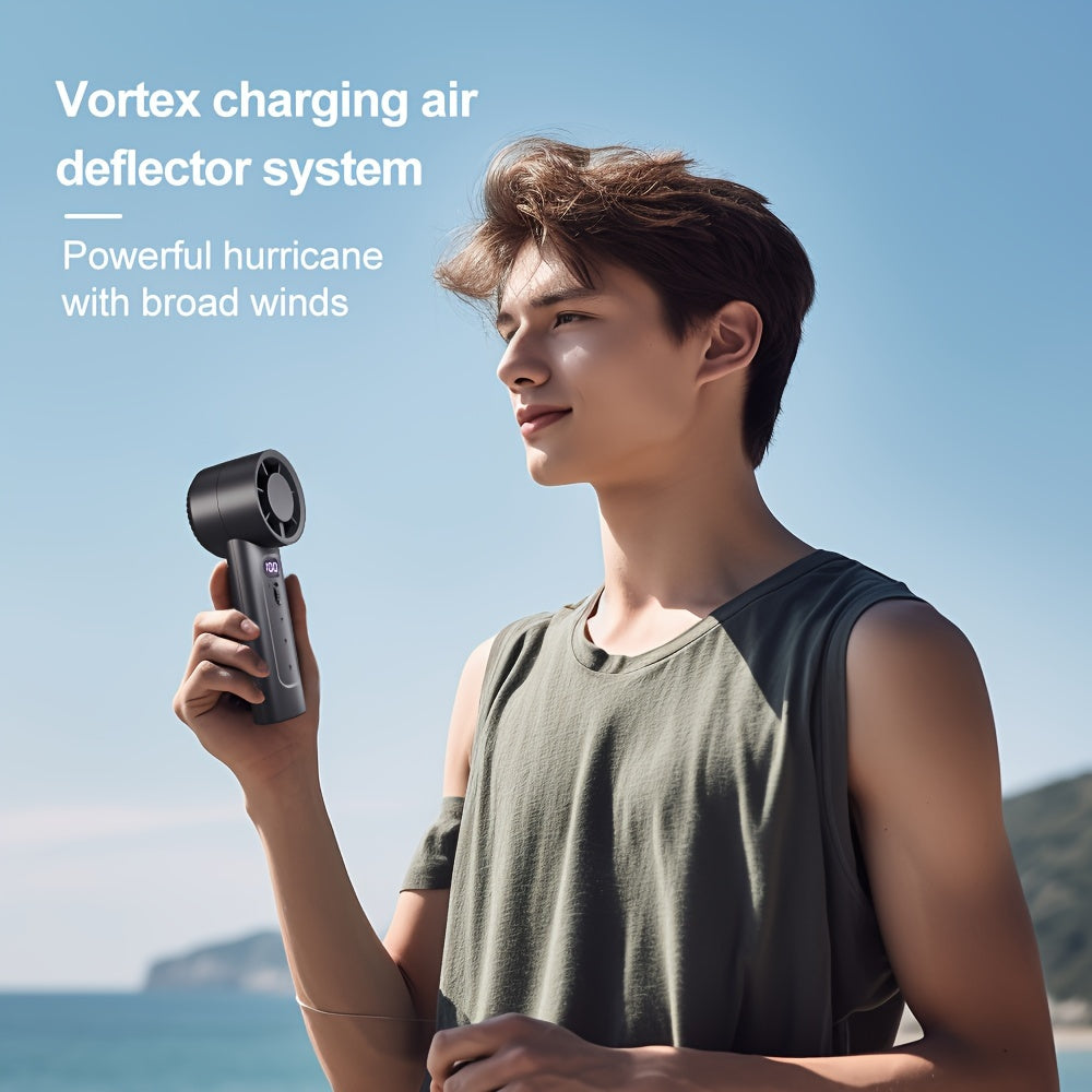 Ventilador de mano recargable por USB portátil mini ventilador con 100 ajustes de velocidad y pantalla LED