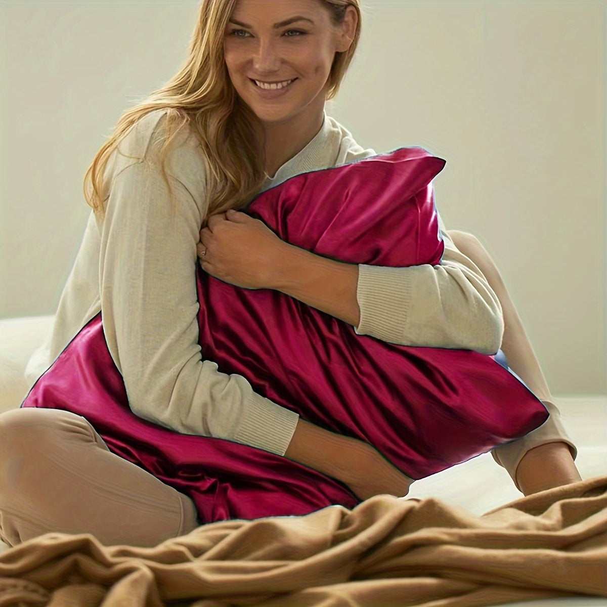 Набор сатиновых наволочек для защиты волос и кожи, мягкие, дышащие, однотонные