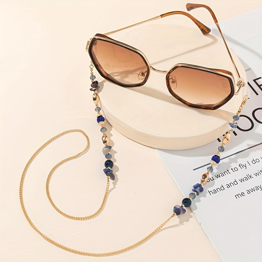 Women's Eyewear Chain with Irregular Colorful Turquoise Beads