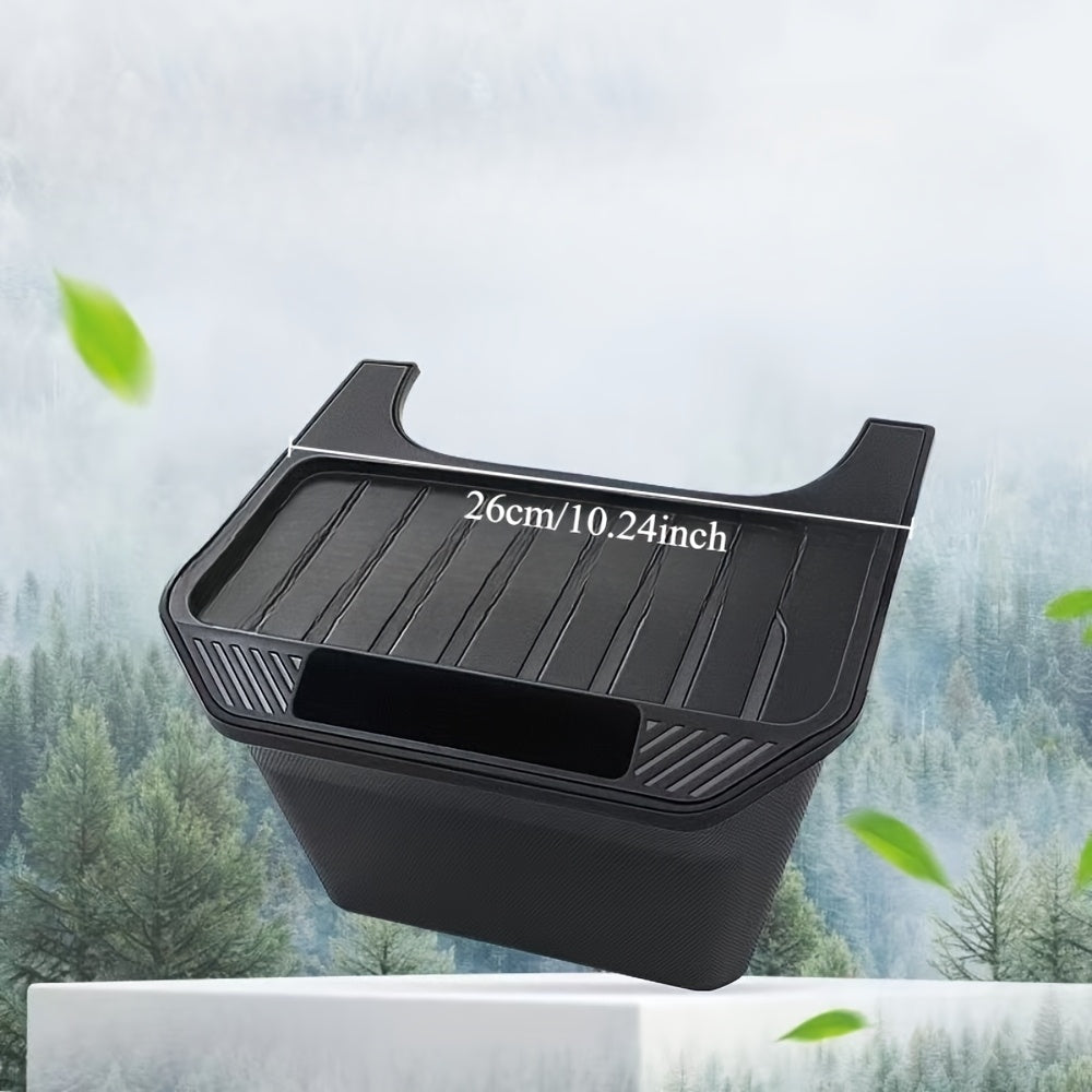 Rear Middle Storage Box and Lid for Tesla Model 3/Y Black Plastic
