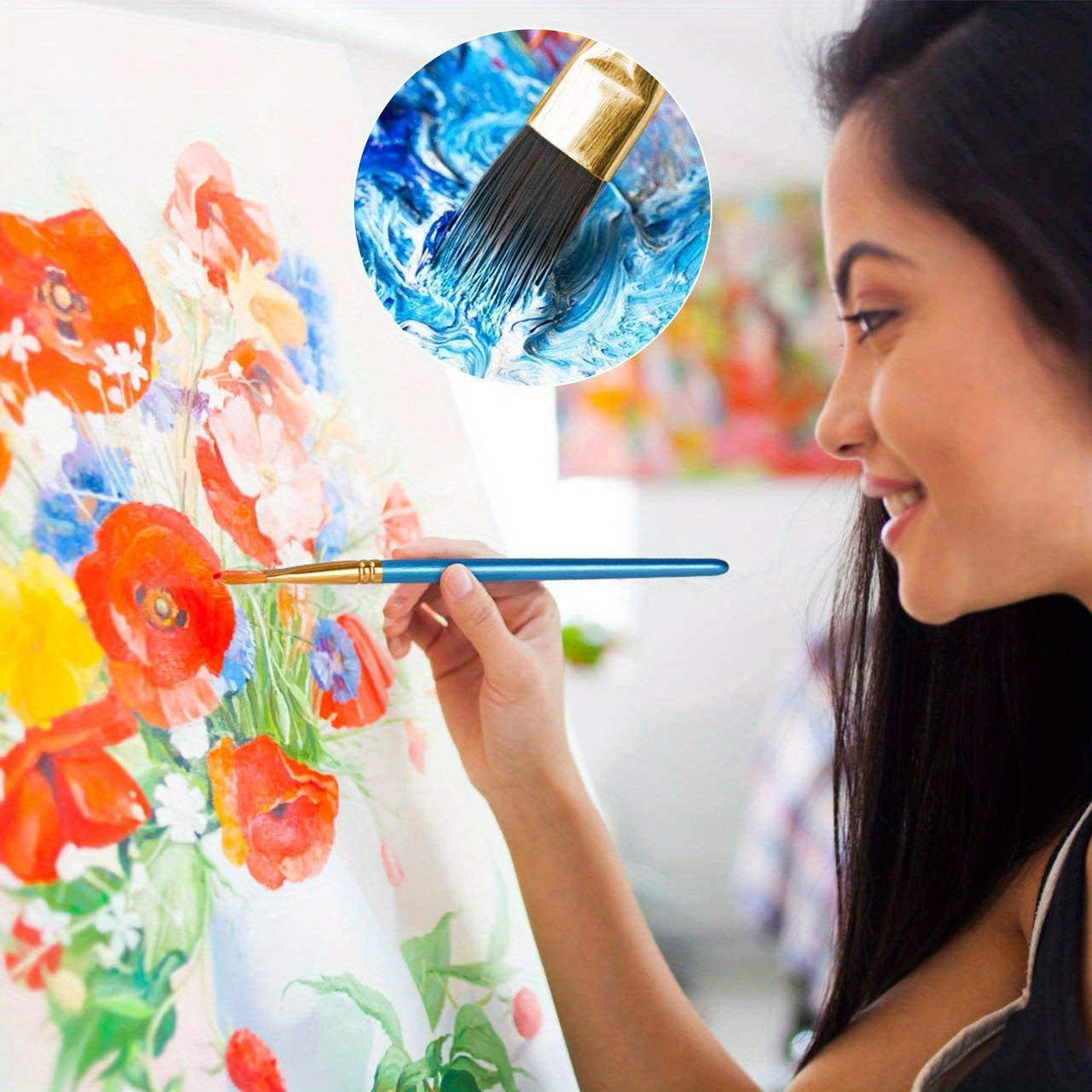 28 предметов акриловой краски с 18 яркими цветами (36 мл в бутылке) и 10 кистями. Краски высокого качества, которые не выцветают, подходят для различных поверхностей. Отлично подходит для начинающих, любителей и